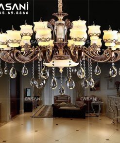 Đèn Chùm Pha Lê Bát Đá Tự Nhiên CCP-7628-15